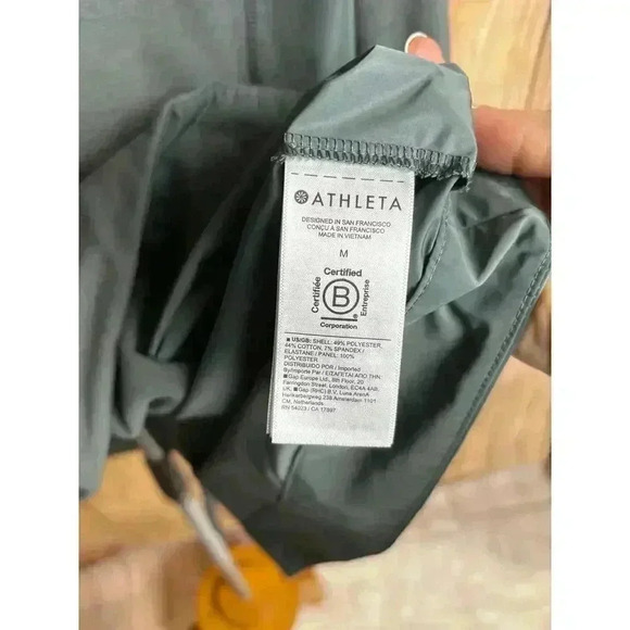 Athleta Triumphant Hybrid Crewneck Sweatshirt Pullover Jacket GrayGreen Size M - Picture 9 of 10
